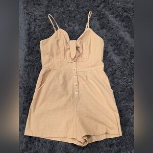 One Clothing- Tan Romper. Size S